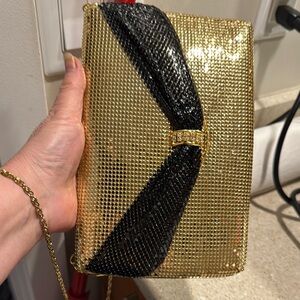 Elegant Gold and Black Evening Clutch